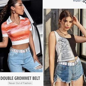 White double grommet Belt